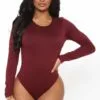 Fashion Nova Daria Double Layered Bodysuit - Wine -Fashion Nova Sales 11 05 21Studio4 DM JH 14 02 31 36 JT44981L Wine P 12541 DC
