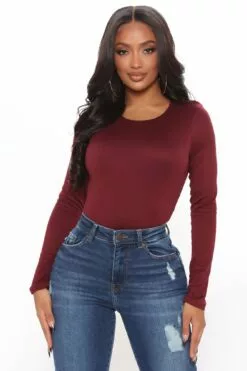 Fashion Nova Daria Double Layered Bodysuit - Wine -Fashion Nova Sales 11 05 21Studio4 DM JH 14 07 12 36 JT44981L Wine P 12547 DC