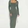 Fashion Nova Selena Snatched Maxi Dress - Olive 2