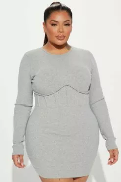 Fashion Nova Mariah Snatched Mini Dress - Heather Grey 11 Fashion Nova Mariah Snatched Mini Dress - Heather Grey -Fashion Nova Sales 11 09 22Studio1 RD 11 05 29 19 ZDD1587FN HeatherGrey 0262 PLUS PB
