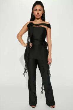 Fashion Nova Bed Of Roses Jumpsuit - Black