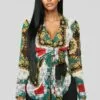 Fashion Nova Talk To Me Printed Blouse - Green/combo -Fashion Nova Sales 11 1 18 Studio 2 14 35 34 T6145Y033 Greencombo0571 DM