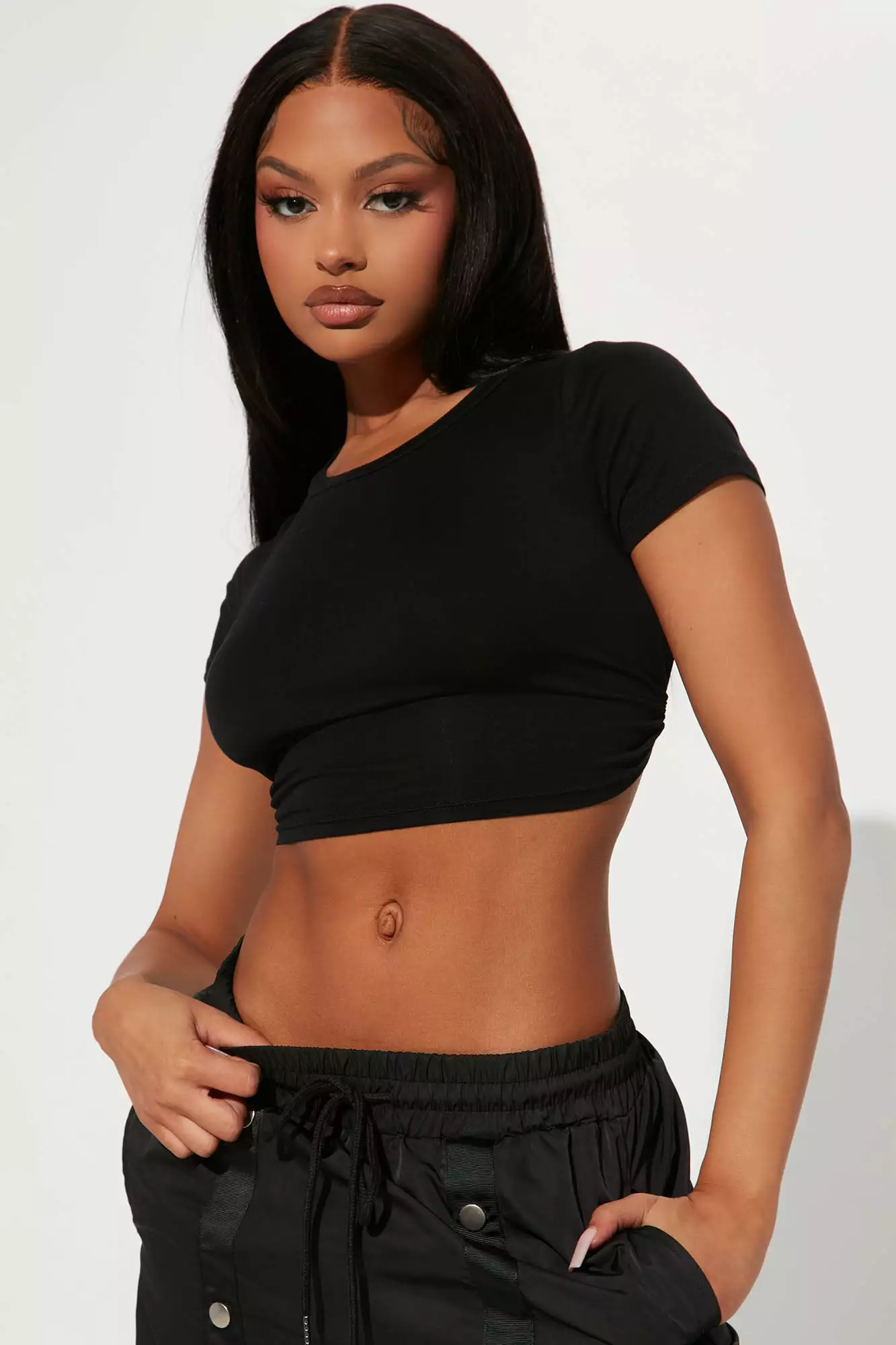Fashion Nova Elle Tie Back Crop Top - Black 3 Fashion Nova Elle Tie Back Crop Top - Black