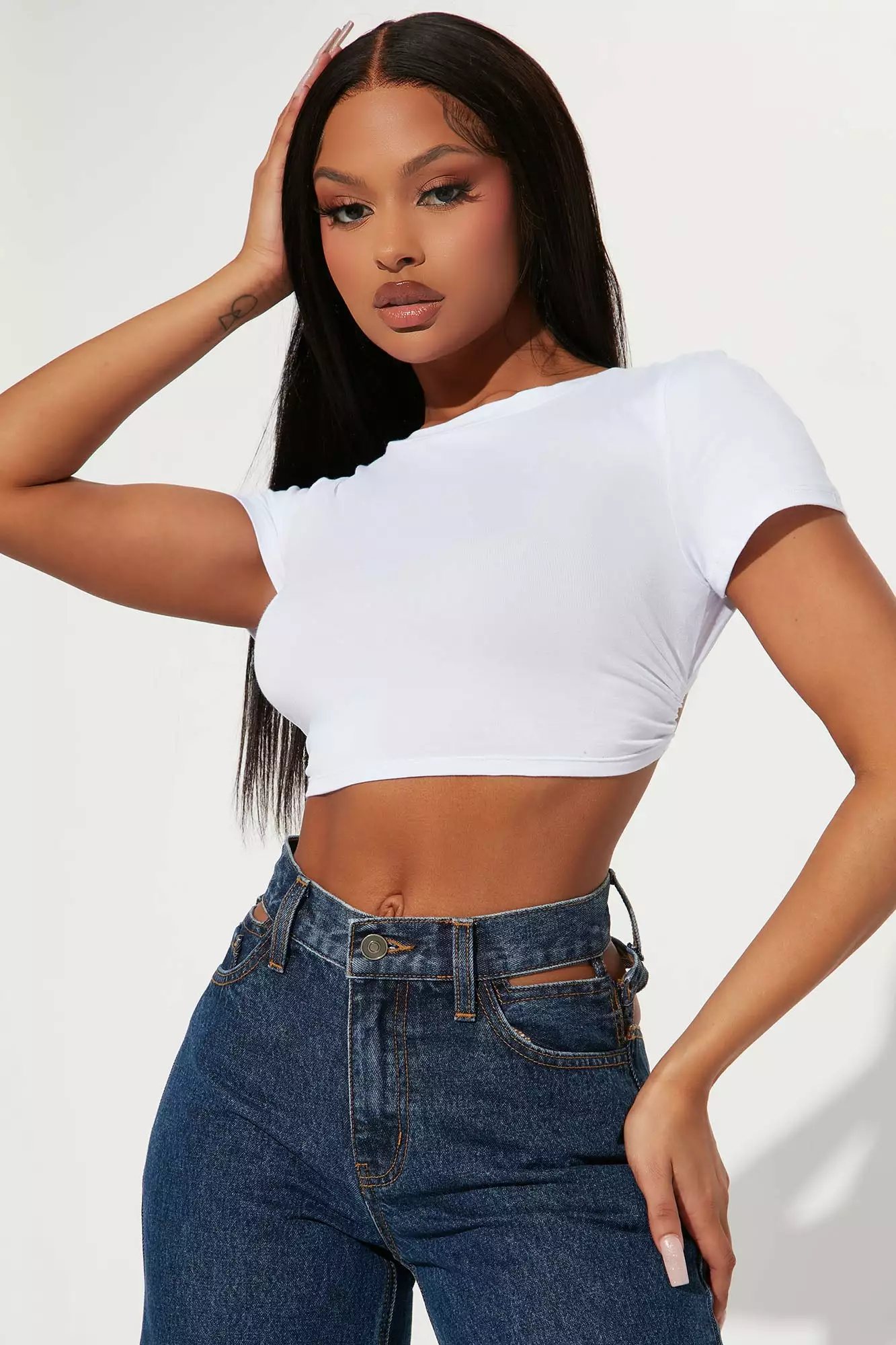 Fashion Nova Elle Tie Back Crop Top - White 3 Fashion Nova Elle Tie Back Crop Top - White