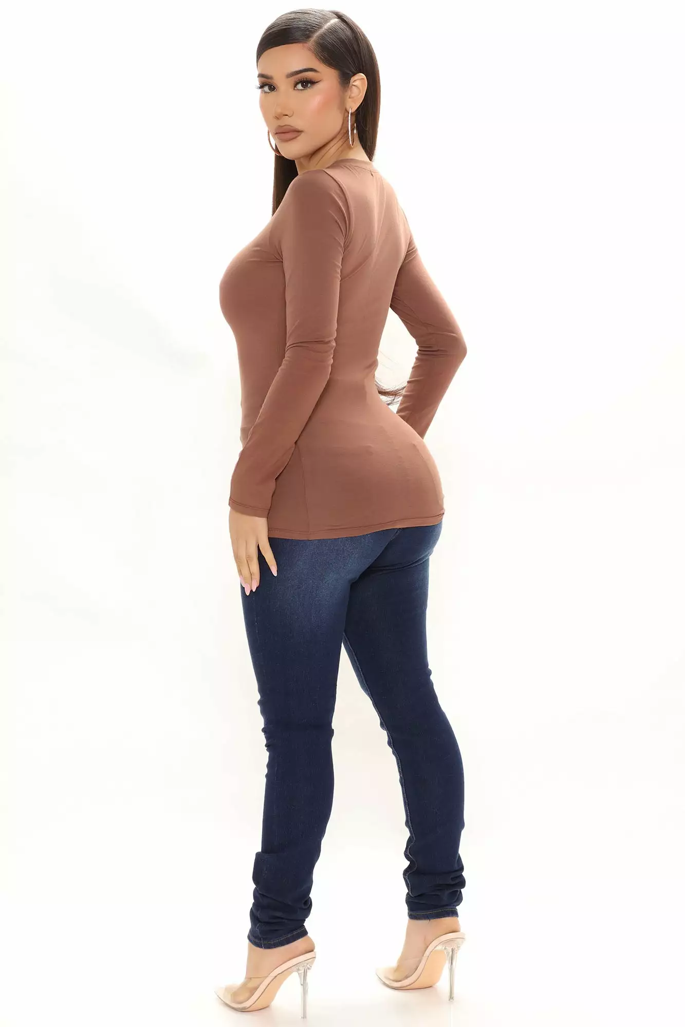 Fashion Nova Julia Long Sleeve Top - Chocolate 5 Fashion Nova Julia Long Sleeve Top - Chocolate - Image 3
