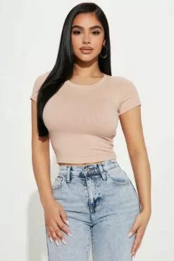 Fashion Nova Jaclyn Crop Top - Nude