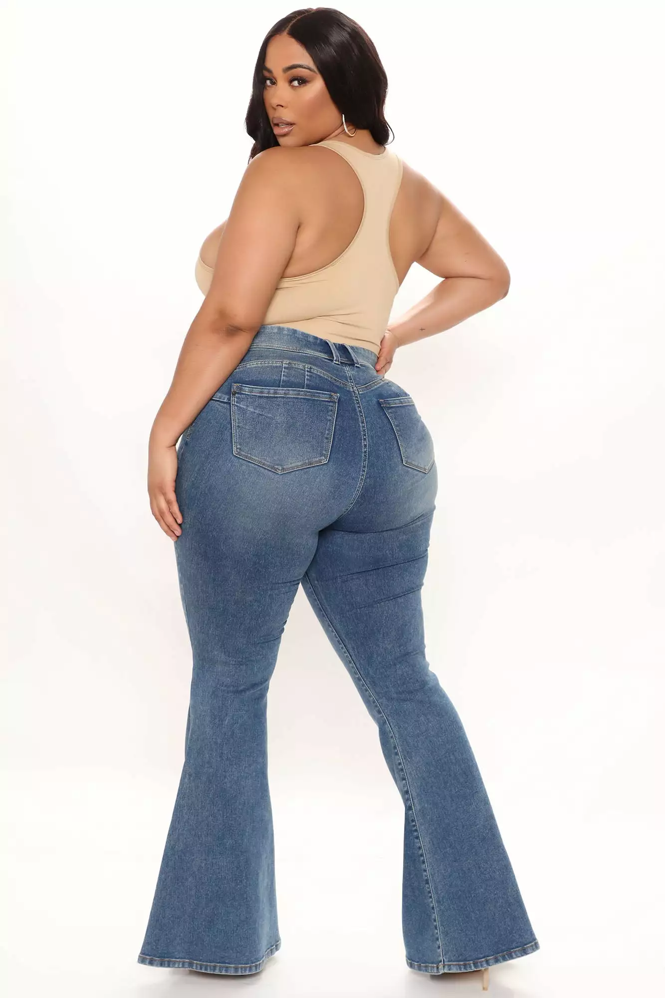 Fashion Nova Check Out The Booty Lifting Flare Jeans - Medium Blue Wash 10 Fashion Nova Check Out The Booty Lifting Flare Jeans - Medium Blue Wash - Image 8