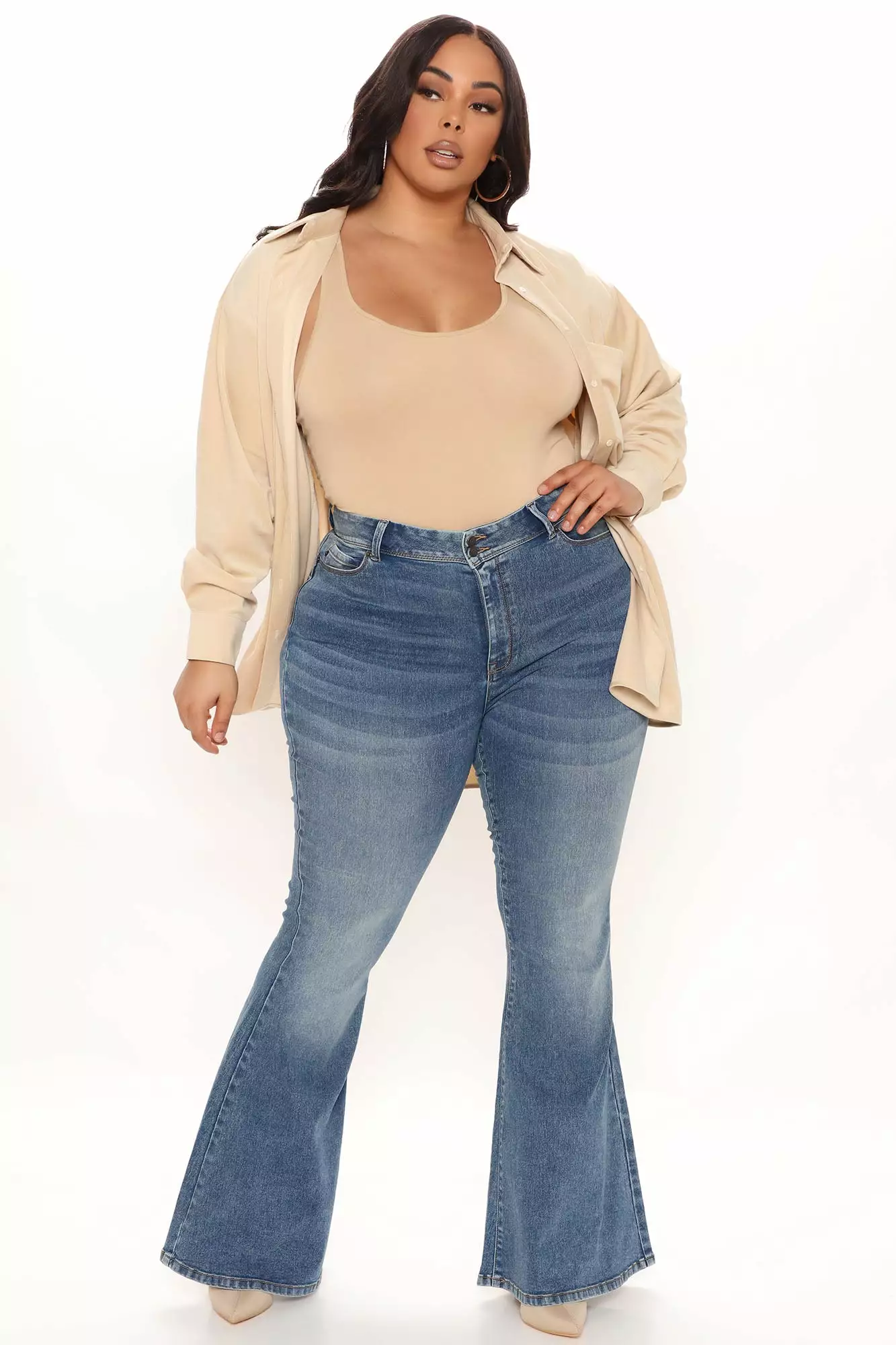 Fashion Nova Check Out The Booty Lifting Flare Jeans - Medium Blue Wash 7 Fashion Nova Check Out The Booty Lifting Flare Jeans - Medium Blue Wash - Image 5