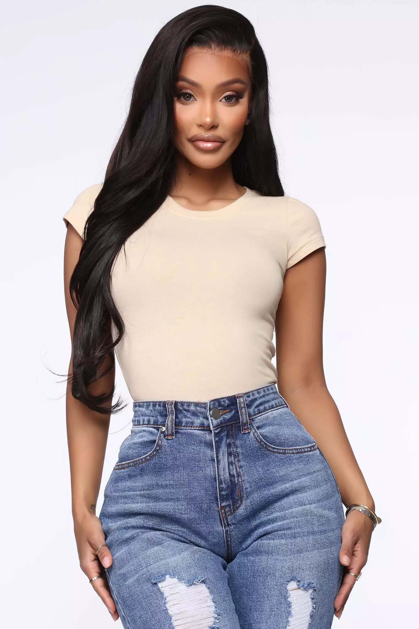 Fashion Nova Lily Crew Neck Top - Taupe