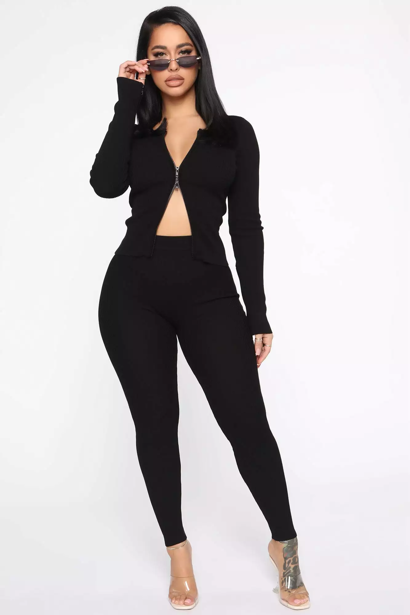 Fashion Nova Wrong Way Sweater Pant Set - Black 3 Fashion Nova Wrong Way Sweater Pant Set - Black