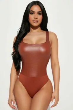Fashion Nova Indie Bodysuit - Camel