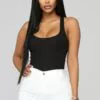 Fashion Nova Zoey Racer Back Tank - Black