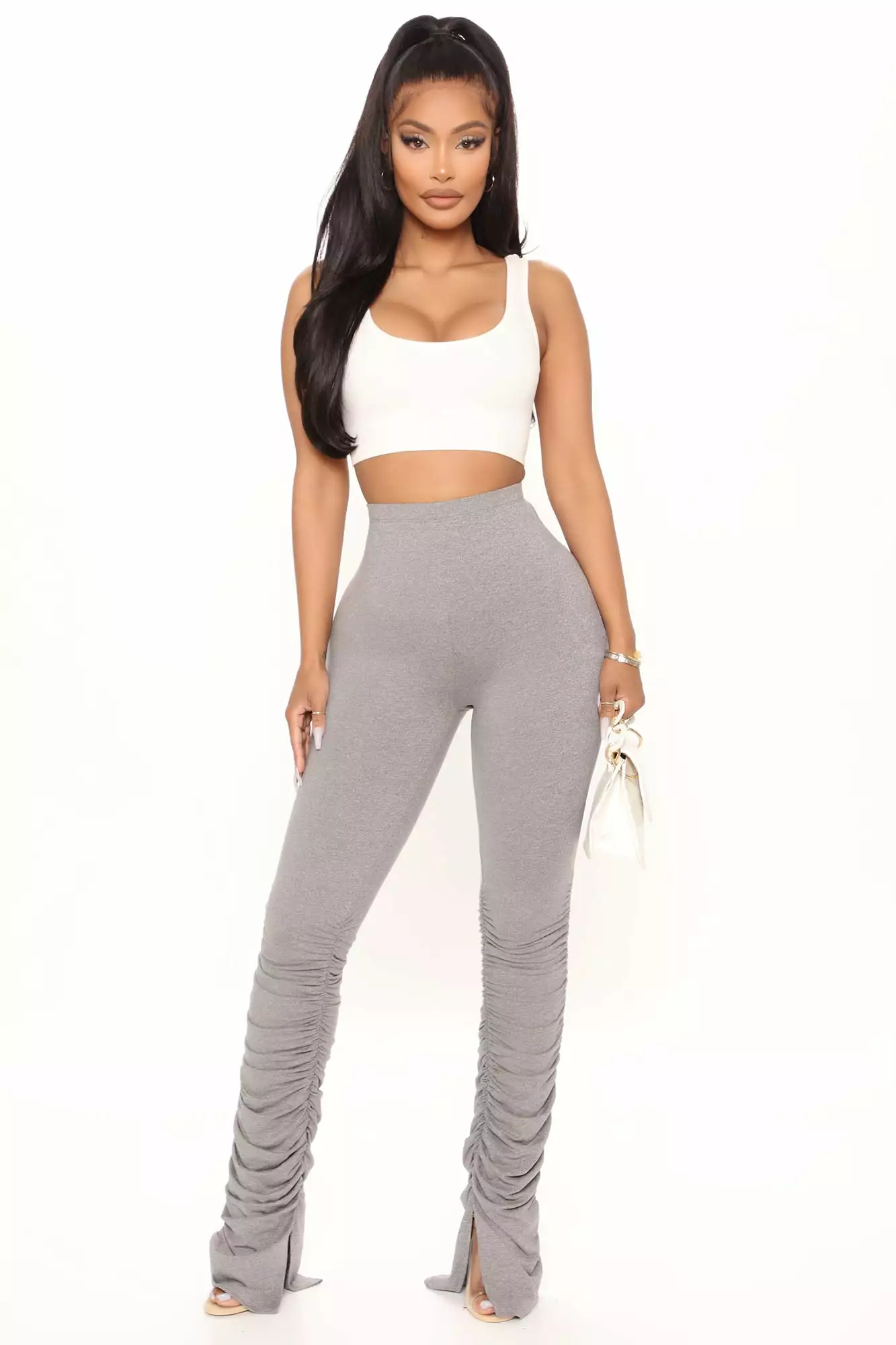 Fashion Nova Stacked Honey High Rise Pant - Heather Grey 3 Fashion Nova Stacked Honey High Rise Pant - Heather Grey
