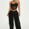 Fashion Nova No Rules Mid Rise Cargo Jean - Black 1 Fashion Nova No Rules Mid Rise Cargo Jean - Black -Fashion Nova Sales 12 14 22Studio2 ME RL 15 09 36 28 FNJ0808226 Black 3751 EH