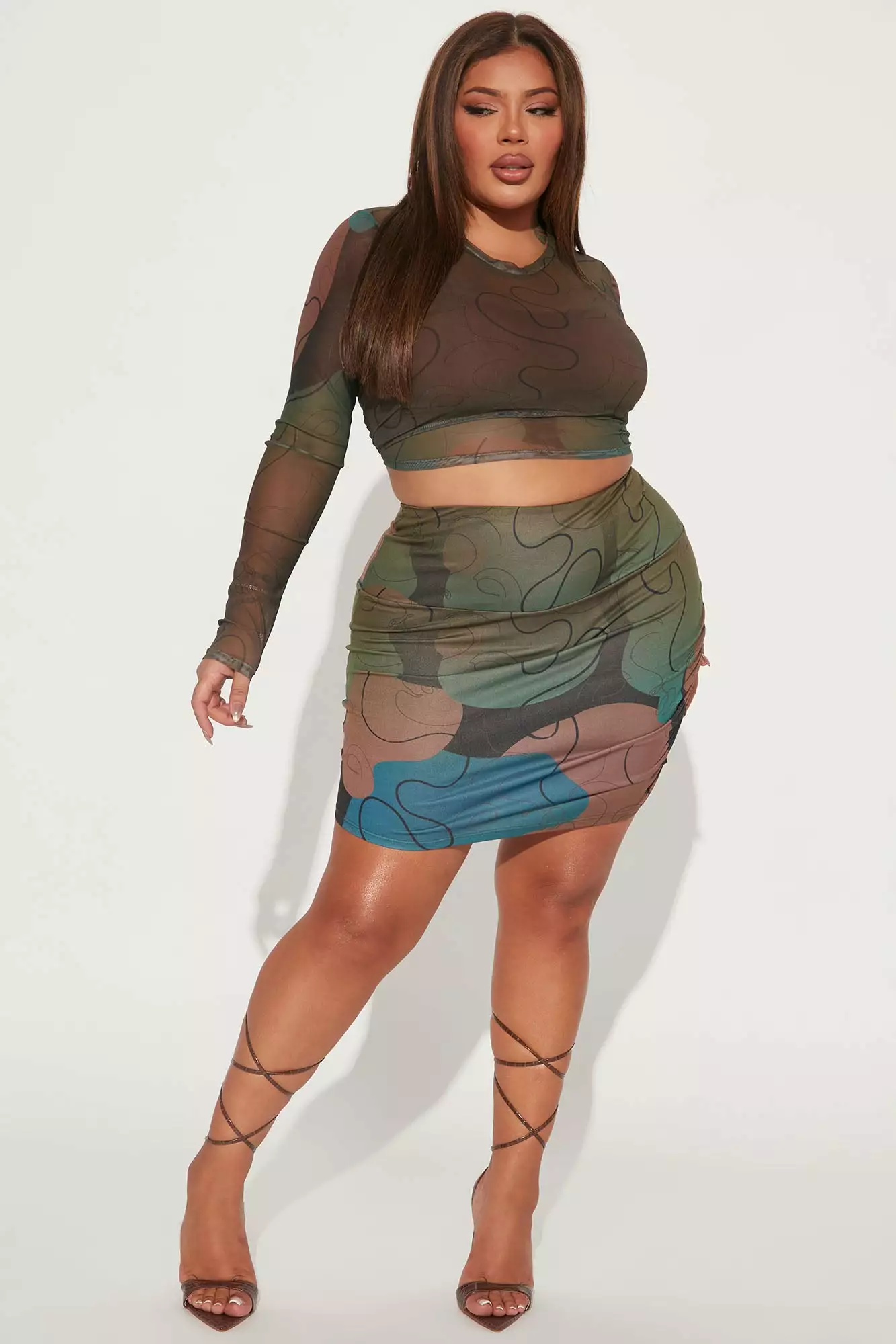 Fashion Nova Let Me Find Out Skirt Set - Blue/combo - Image 4