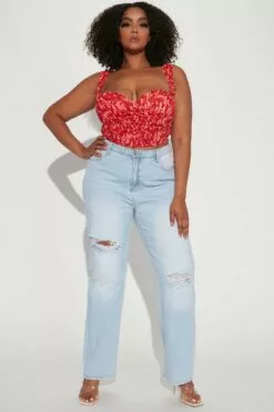 Fashion Nova Best Of Me Floral Corset Top - Red/combo -Fashion Nova Sales 12 19 22Studio4 MS DJ 11 04 22 17 GW22C1393 Redcombo P 11055 PLUS EH