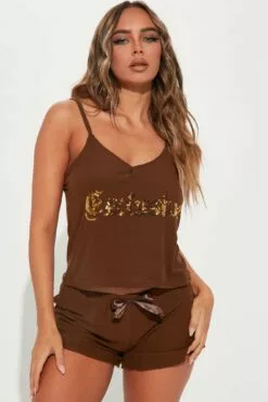 Fashion Nova Exclusive Baby PJ Short Set - Brown