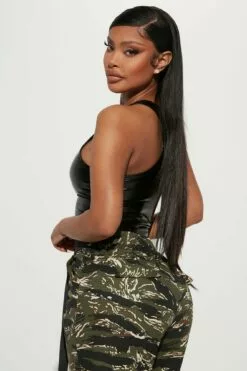 Fashion Nova Kendall PU Racerback Top - Black -Fashion Nova Sales 12 22 22Studio2 ME RL 14 13 04 19 RT71271 Black P 4096 ES