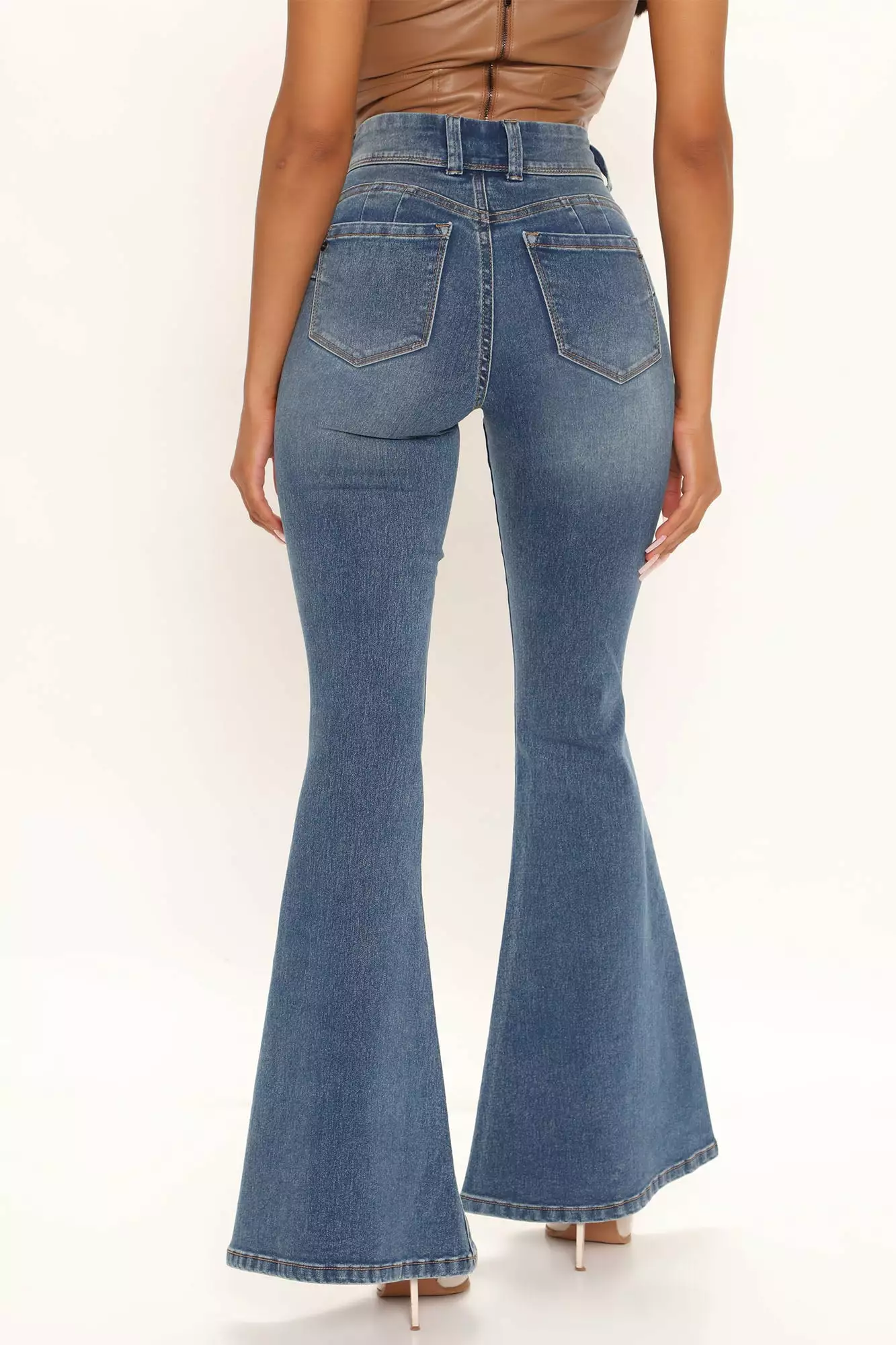 Fashion Nova Check Out The Booty Lifting Flare Jeans - Medium Blue Wash 5 Fashion Nova Check Out The Booty Lifting Flare Jeans - Medium Blue Wash - Image 3