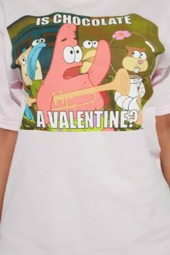 Fashion Nova Chocolate Valentine Spongebob Graphic Tee - Pink -Fashion Nova Sales 12 27 22Studio2 TH RL 13 41 02 26 7SBM86420 Pink P 8039 SG