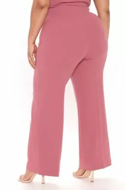 Fashion Nova Sasha Tie Waist Pant - Mauve -Fashion Nova Sales 3 15 21Studio3 RM ML 10 42 28 21 V24567 Mauve 80818 PLUS RA