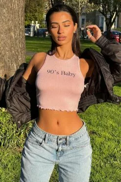 Fashion Nova 90's Baby Tank Top - Pink -Fashion Nova Sales 90 sBabyTankTop Pink MER 4