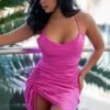 Fashion Nova Bring Your Game Satin Mini Dress - Pink -Fashion Nova Sales BringYourGameSatinMiniDress Pink MER