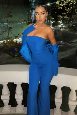 Fashion Nova Charlotte Blazer Jumpsuit Set - Royal