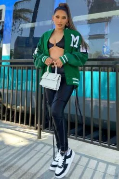 Fashion Nova Class President Varsity Jacket - Kelly Green -Fashion Nova Sales ClassPresidentVarsityJacket KellyGreen MER