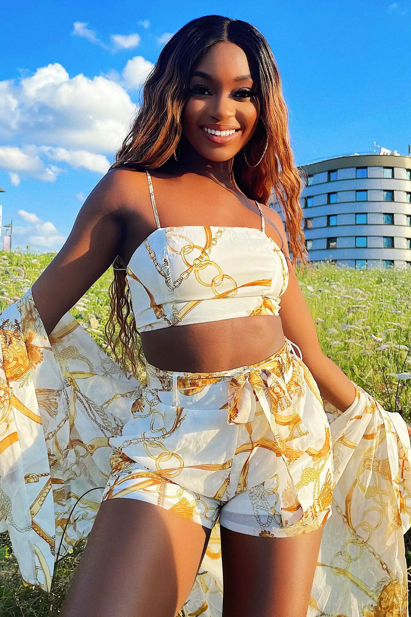 Fashion Nova Flying So Far 3 Piece Tropical Short Set - Ivory/combo 3 Fashion Nova Flying So Far 3 Piece Tropical Short Set - Ivory/combo