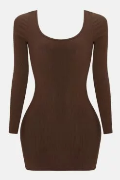 Fashion Nova Marley Snatched Mini Dress - Chocolate -Fashion Nova Sales MarleySnathcedMiniDress chocolate
