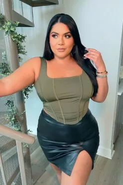 Fashion Nova Won't Take The Blame Crop Top - Olive -Fashion Nova Sales Won tTakeTheBlameCropTop Olive MER CURVE